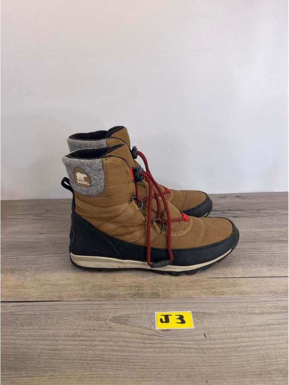 Sorel Youth Whitney Short Lace Waterproof Winter Boots Brown Size 5 NY3493